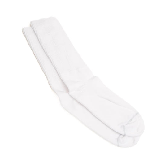 white wider mid calf socks - white wider crew socks