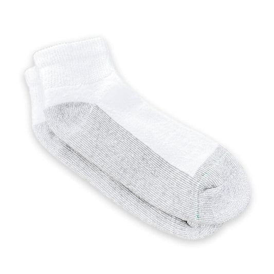 roomier white ankle socks - looser quarter socks