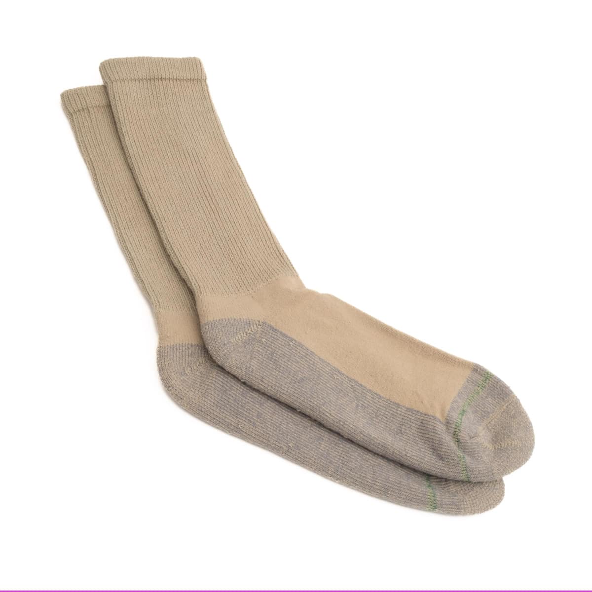 roomier tan crew socks - looser mid calf socks