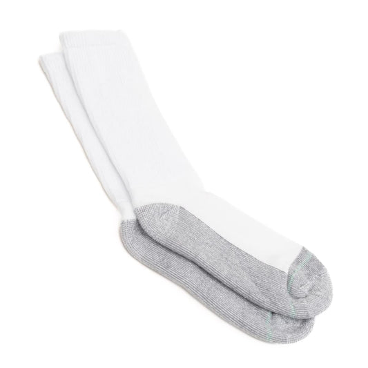 roomier white crew socks - looser mid calf socks