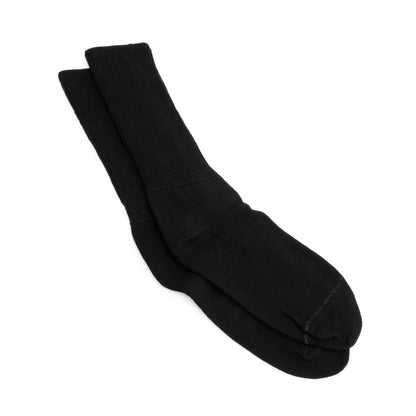 black wider mid calf socks - black wider crew socks
